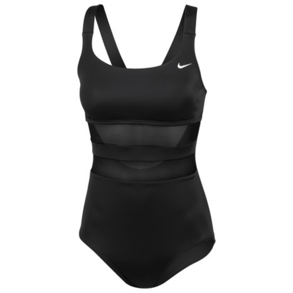 Nike Other - Nike NESS9365 001 Women’s Size Large Black Sheer Middle One Piece Swimsuit